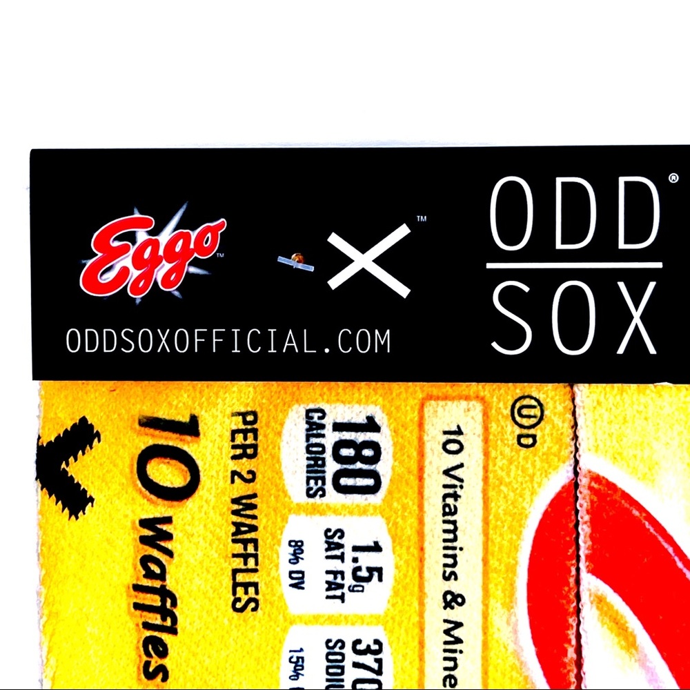Odd Sox Eggo Blueberry Waffle Box Crew Socks Mens Womens Novelty Gift - Picture 2 of 7